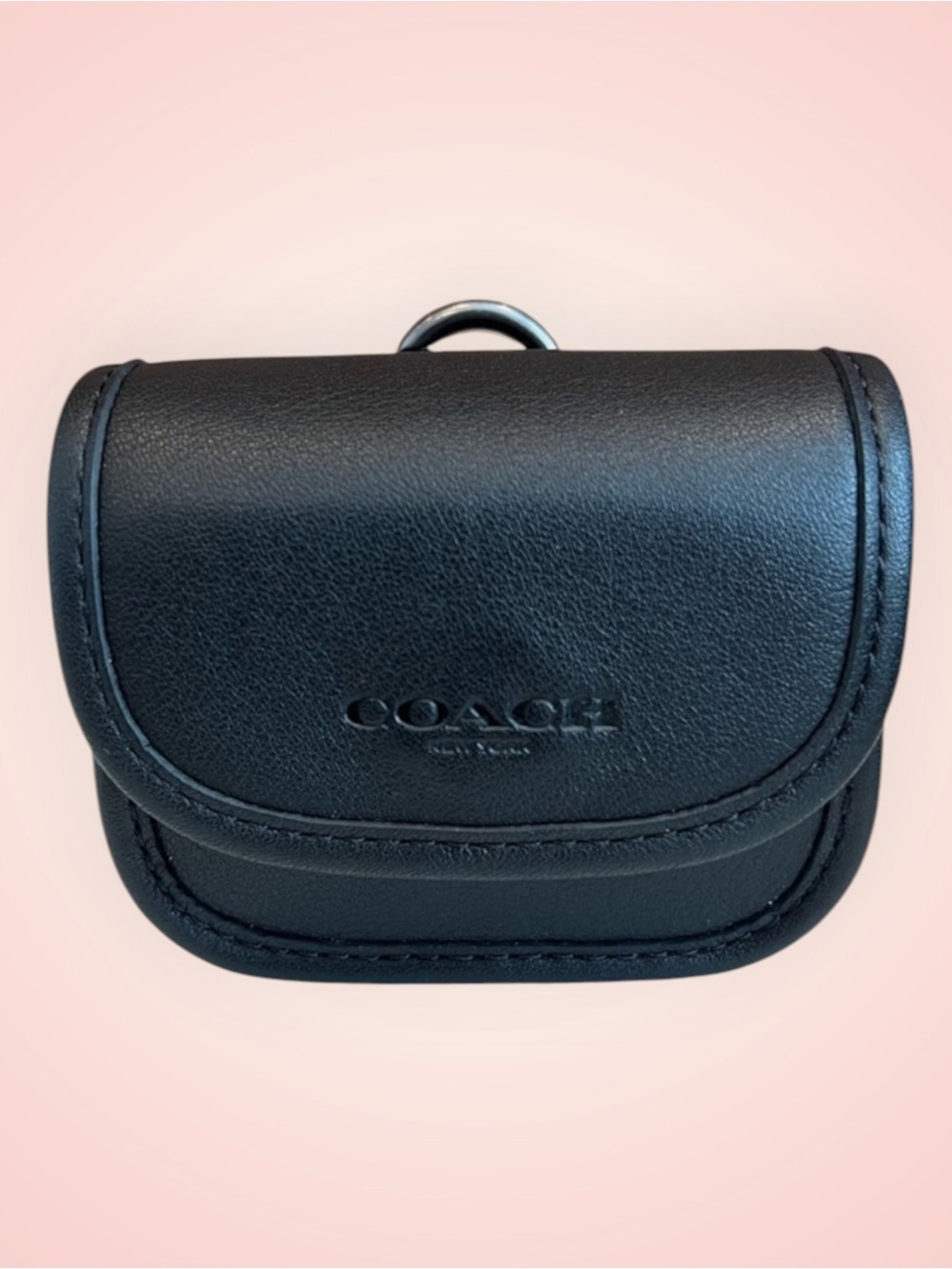 Coach Black Leather Key & Card Holder Pouch